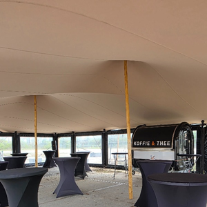 Complete Stretchtent set van 10 × 15 meter 
