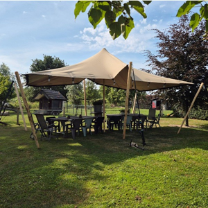Complete Stretchtent set van 7,5×5 meter