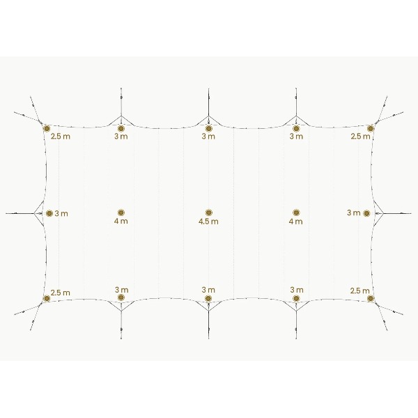 Complete Stretchtent set van 19.5 × 10.5 meter 