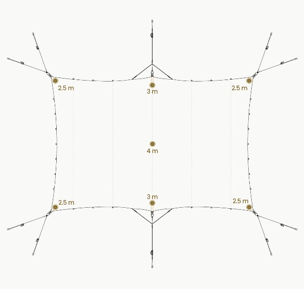 Complete Stretchtent set van 10 × 10,5 meter 